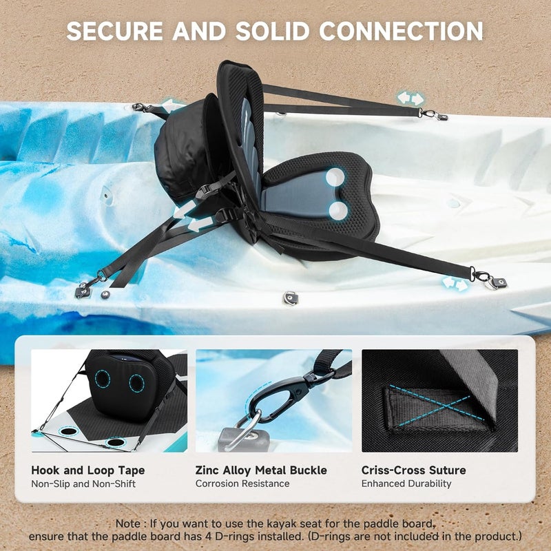 Trymaker Kayak Seats with Back Support for Sit on Top, Universal Paddle Board Seat for Inflatable Paddleboard, Sup, Canoe - Image 4